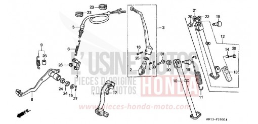 PEDAL/KICK STARTER ARM XR600RP de 1993